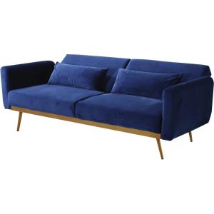 Canapé clic clac 3 places en velours bleu foncé 203 x 81 x…