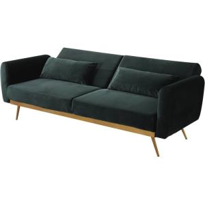 Canapé clic clac 3 places en velours vert foncé 203 x 81 x…