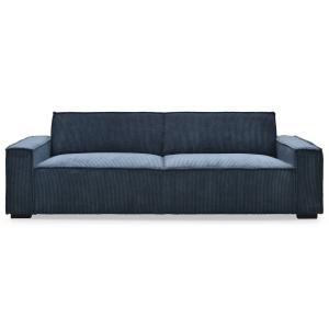 Canapé clic-clac 3 places roger velours côtelé bleu