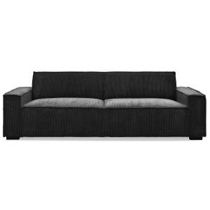 Canapé clic-clac 3 places roger velours côtelé noir