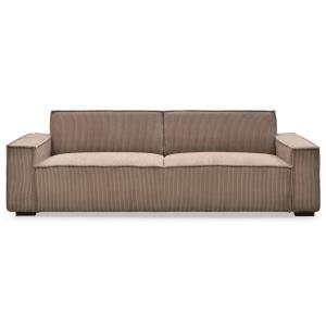 Canapé clic-clac 3 places roger velours côtelé taupe