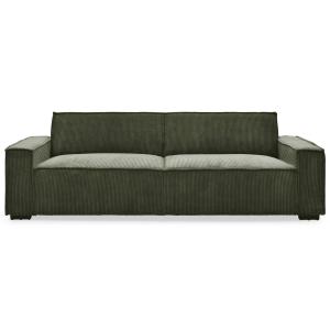 Canapé clic-clac 3 places roger velours côtelé vert
