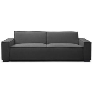 Canapé clic-clac 3 places tissu bouclette gris