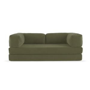 Canapé compressé 3 places modulable en velours côtelé kaki…