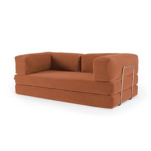 Canapé compressé 3 places modulable en velours côtelé terra…