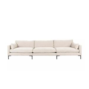 Canapé confortable 5 places en tissu blanc L335