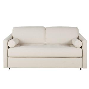 Canapé convertible 2/3 places en textile tramé beige, matel…