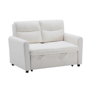 Canapé convertible 2 places avec lit intégré en tissu beige…
