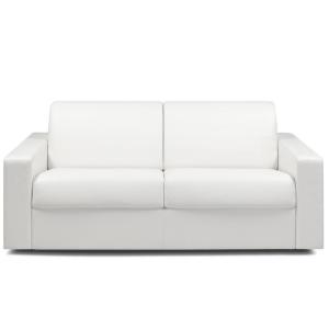 Canapé convertible 2 places blanc matelas 14 cm