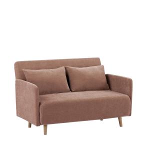 Canapé convertible 2 places en tissu chenille L120cm - Rose…