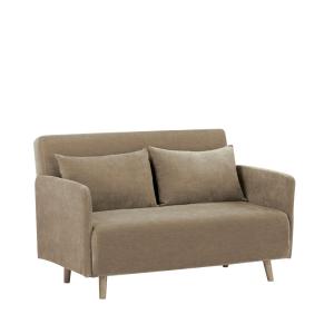 Canapé convertible 2 places en tissu chenille L120cm - Taup…