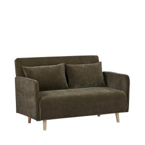 Canapé convertible 2 places en tissu chenille L120cm - Vert…