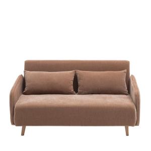 Canapé convertible 2 places en tissu chenille L140cm - Rose…