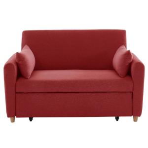 Canapé convertible  2 places rouge