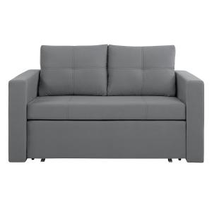 Canapé convertible 2 places velours gris
