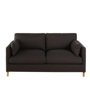 Canapé convertible 3/4 places en textile tramé gris anthrac…