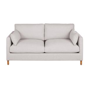 Canapé convertible 3/4 places en textile tramé gris clair c…