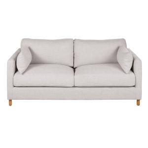 Canapé convertible 3/4 places en textile tramé gris clair c…