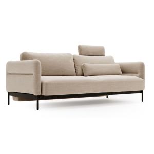 Canapé convertible 3 places, beige, 223 cm