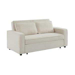 Canapé convertible 3 places bouclette crème