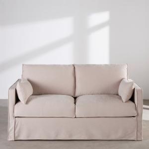 Canapé convertible 3 places déhoussable en textile tramé be…