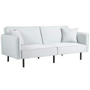 Canapé convertible 3 places design inclinable tissu gris cl…