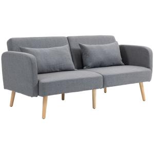Canapé convertible 3 places dossier inclinable tissu effet…
