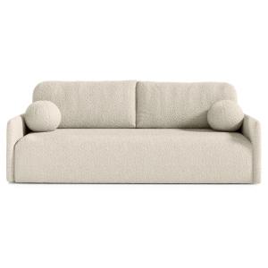 Canapé convertible 3 places en bouclette beige