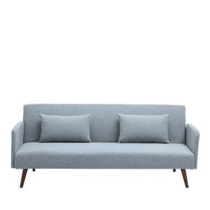 Canapé convertible 3 places en tissu bouclette - Bleu aqua