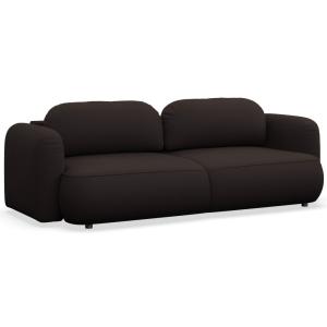 Canapé convertible 3 places en tissu chenille, brun