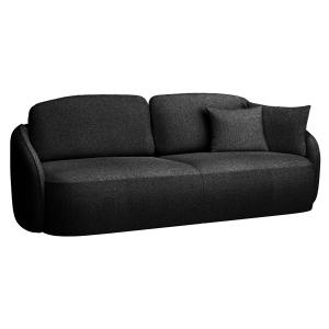 Canapé convertible 3 places en tissu chenille noir