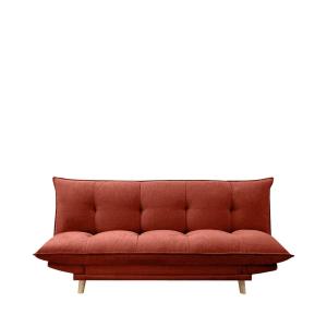 Canapé convertible 3 places en tissu chenille - Rouille