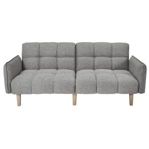 Canapé convertible 3 places en tissu gris L195 cm