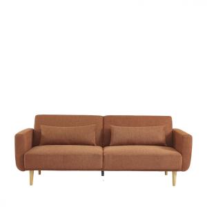 Canapé convertible 3 places en tissu - Rouille