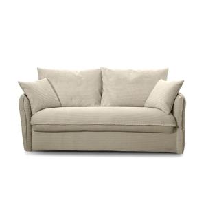 Canapé convertible 3 places en velours côtelé L185 cm - MIR…