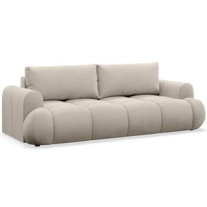 Canapé convertible 3 places en velours hydrophobe Beige
