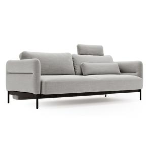 Canapé convertible 3 places, gris clair, 223 cm