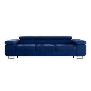 Canapé convertible 3 places tissu bleu