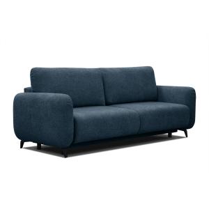 Canapé convertible 3 places tissu bleu foncé