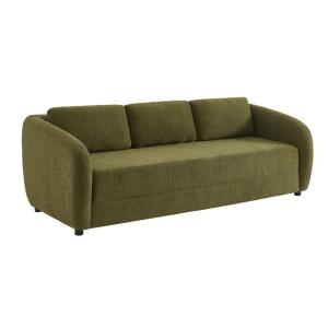 Canapé convertible 3 places tissu chenille kaki