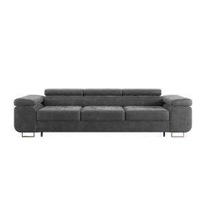 Canapé convertible 3 places tissu gris anthracite
