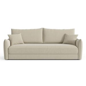 Canapé convertible 3 places tissu tramé beige 213cm