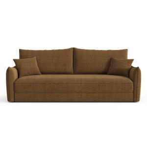 Canapé convertible 3 places tissu tramé noisette 213cm
