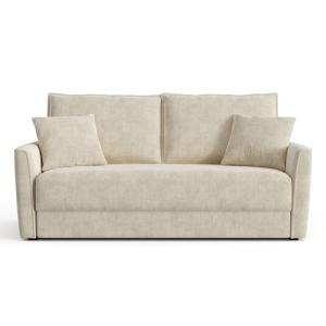 Canapé convertible 3 places tissu tramé touché doux crème 1…
