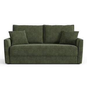 Canapé convertible 3 places tissu tramé touché doux vert ka…