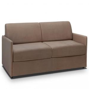 Canapé convertible 3 places velours taupe L140cm