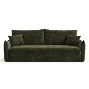 Canapé convertible 3 places velours texturé vert kaki 213cm…