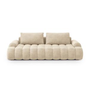 Canapé convertible 4 places avec coffre en velours beige cl…