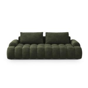 Canapé convertible 4 places avec coffre en velours vert