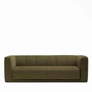 Canapé convertible 4 places en tissu chenille - Vert